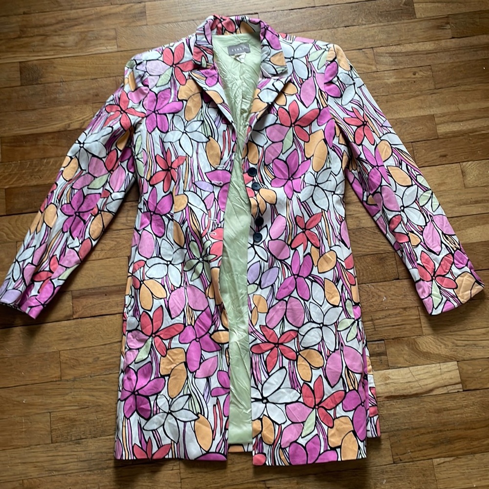 Longline Kenar Floral suit Jacket